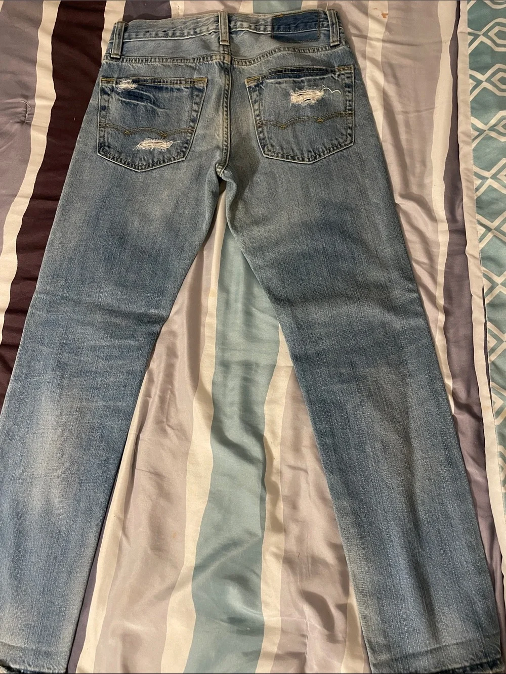 American Eagle Outfitters Slim Distressed Light Blue Jeans